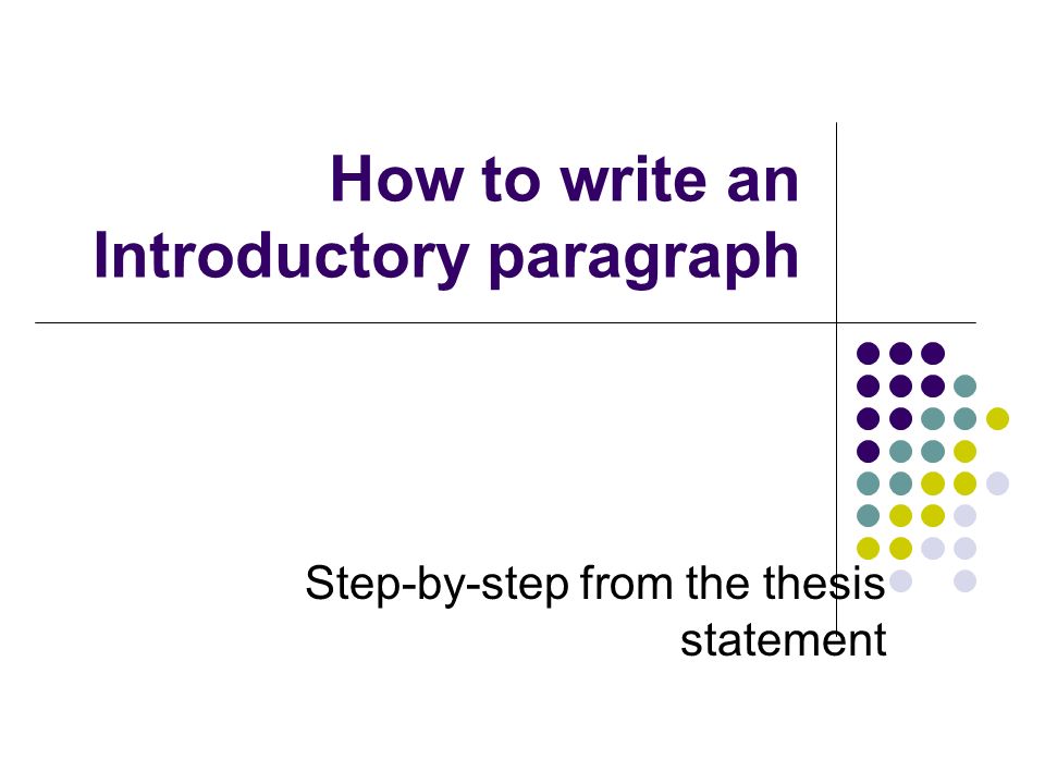 how to write a intro paragraph for an essay