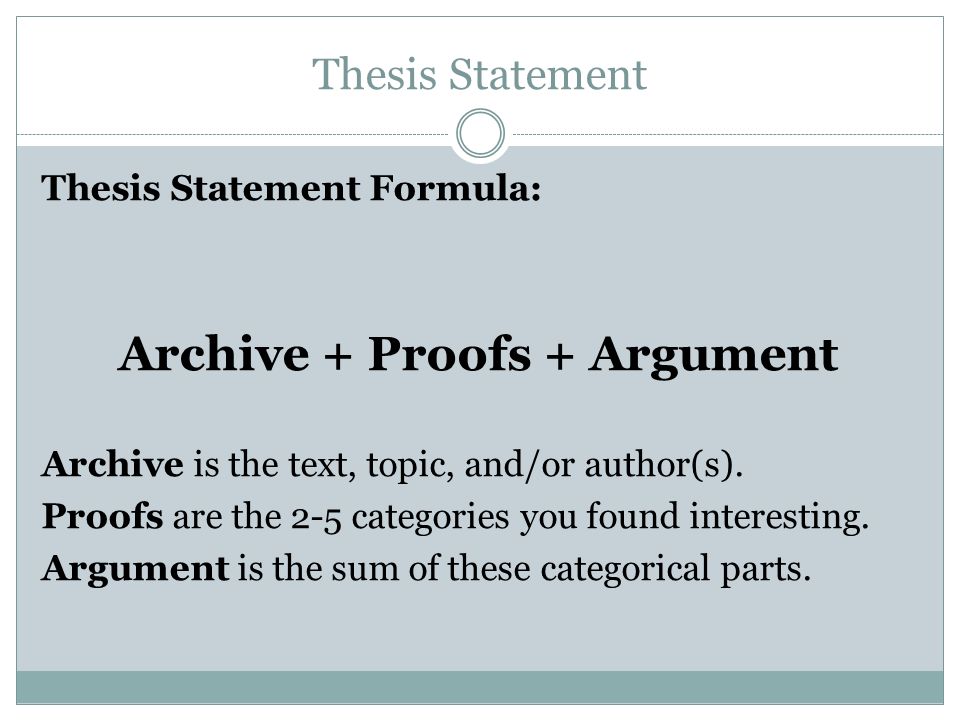 Dissertation Statement Thesis
