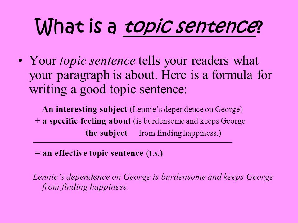 How to write a good topic sentence for an essay