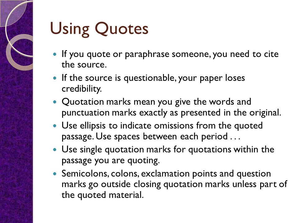 Using direct quotations in an essay