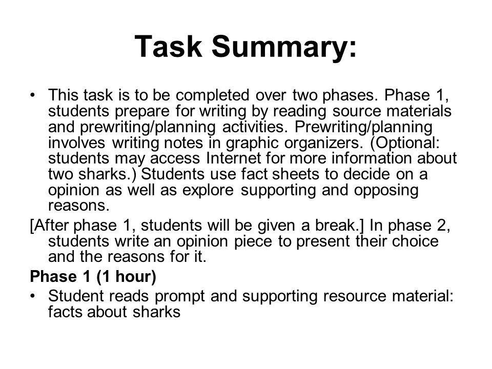 Task Summary: This task is to be completed over two phases.