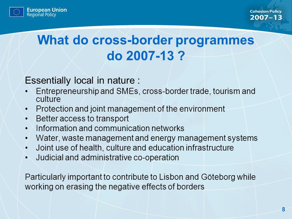 8 What do cross-border programmes do