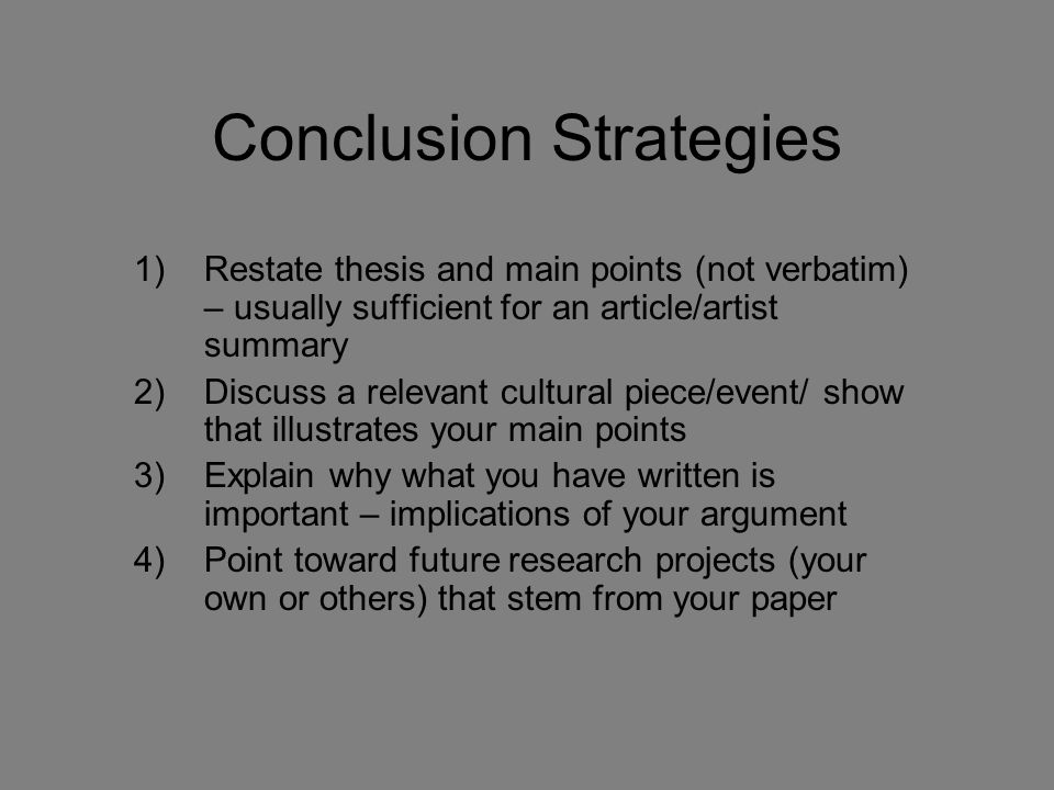 Example of conclusion in thesis