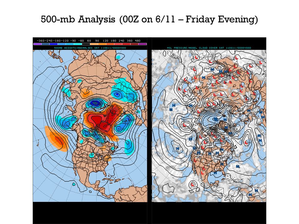 500-mb Analysis (00Z on 6/11 – Friday Evening)