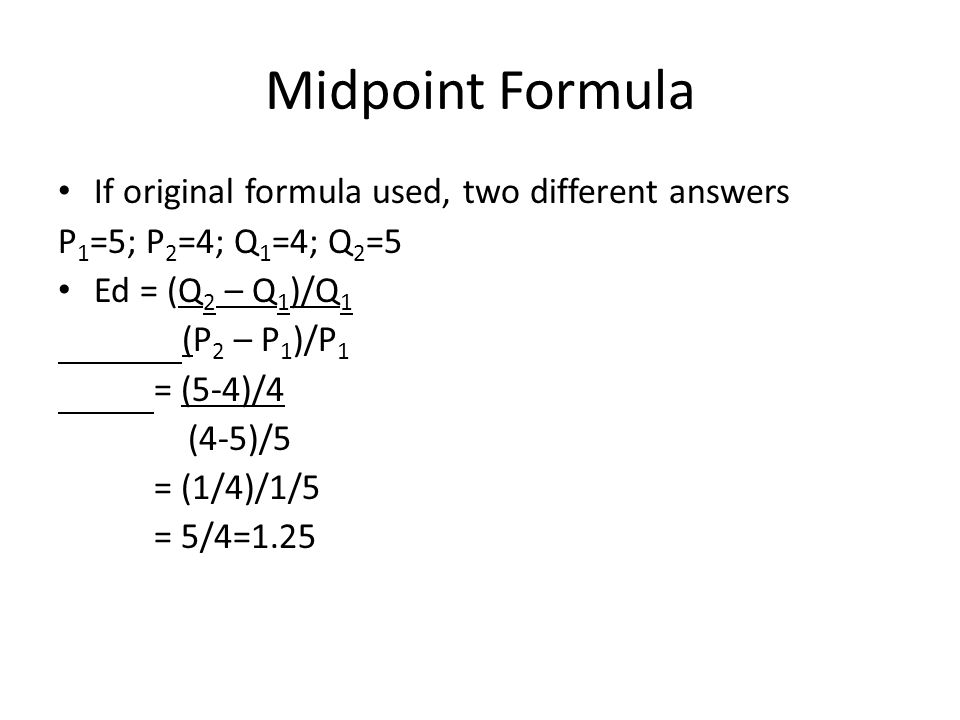 Midpoint Formula Economics Using The Midpoint Formula To Solve Elasticity Questions