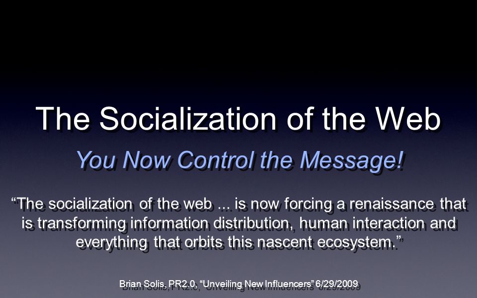 The socialization of the web...