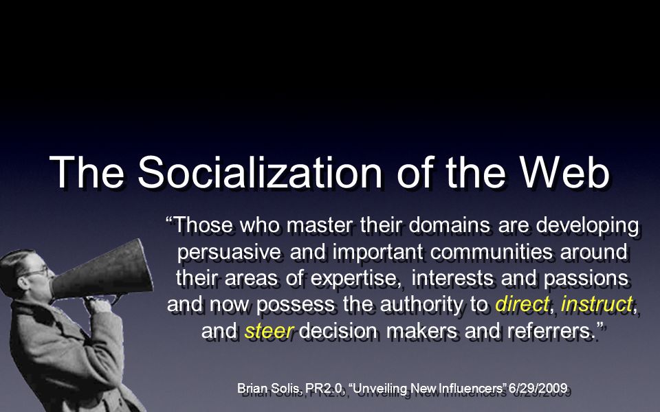 Those who master their domains are developing persuasive and important communities around their areas of expertise, interests and passions and now possess the authority to direct, instruct, and steer decision makers and referrers.