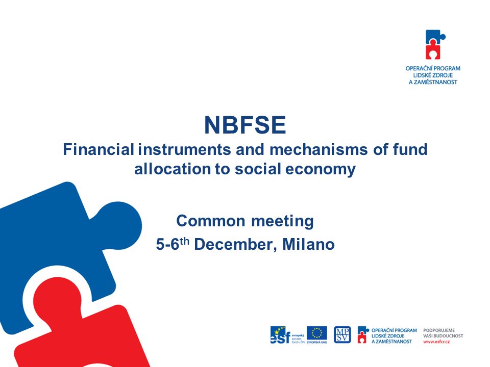 NBFSE Financial instruments and mechanisms of fund allocation to social economy Common meeting 5-6 th December, Milano