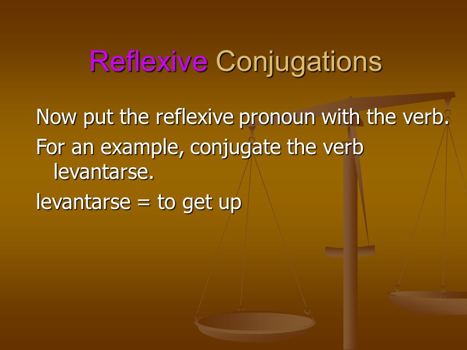 Reflexive Conjugations Now put the reflexive pronoun with the verb.