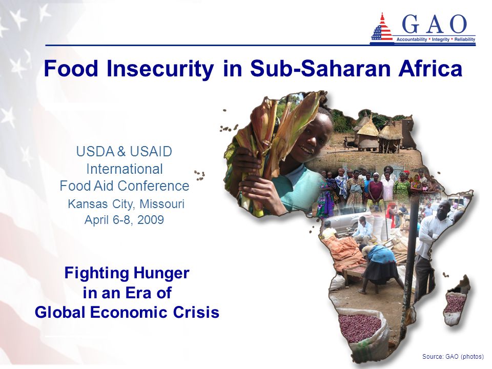 1 Food Insecurity in Sub-Saharan Africa USDA & USAID International Food Aid Conference Kansas City, Missouri April 6-8, 2009 Source: GAO (photos) Fighting Hunger in an Era of Global Economic Crisis