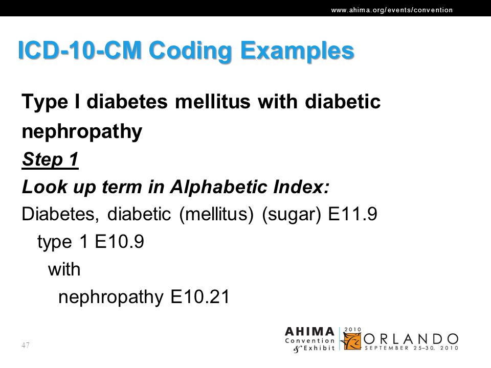 1. típusú diabetes mellitus ICD 10