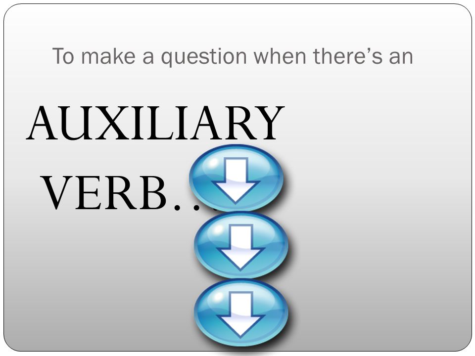 To make a question when there’s an AUXILIARY VERB…