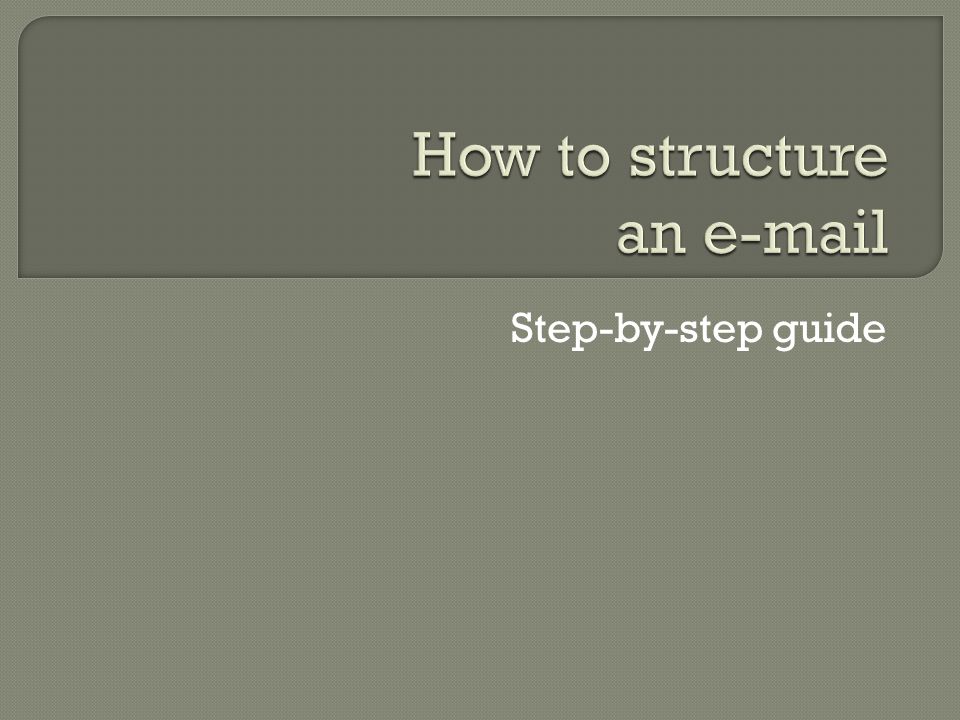 Step-by-step guide
