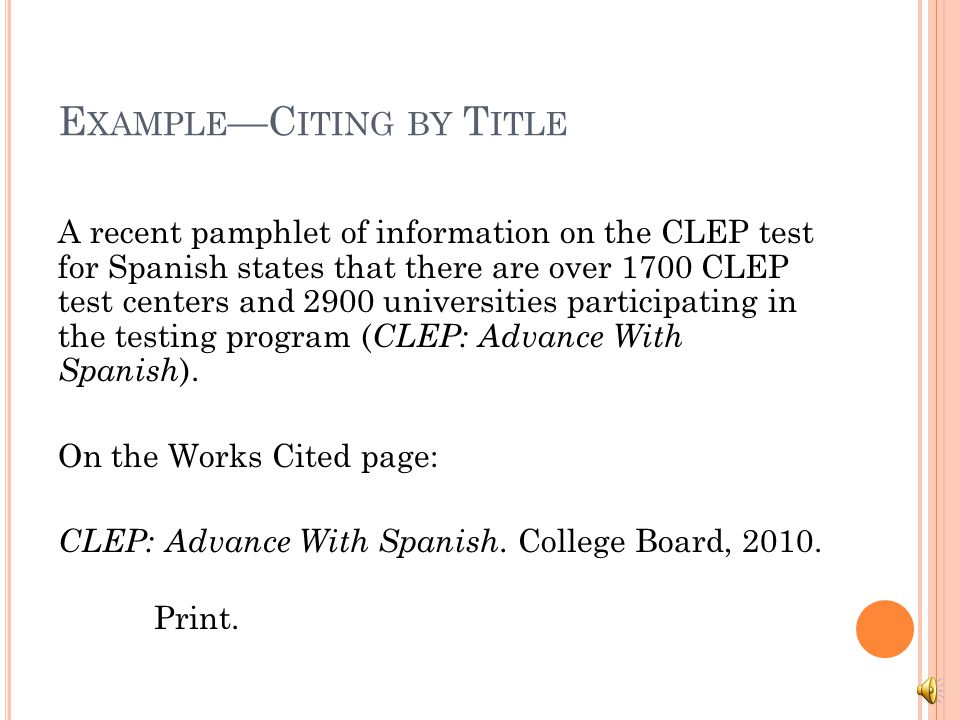 mla s tyle p art ii in text citations i n t ext c itations t he b works cited page in spanish