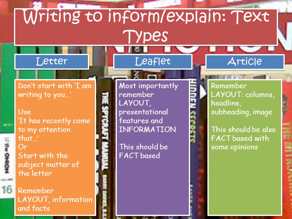 writing to inform writing to inform