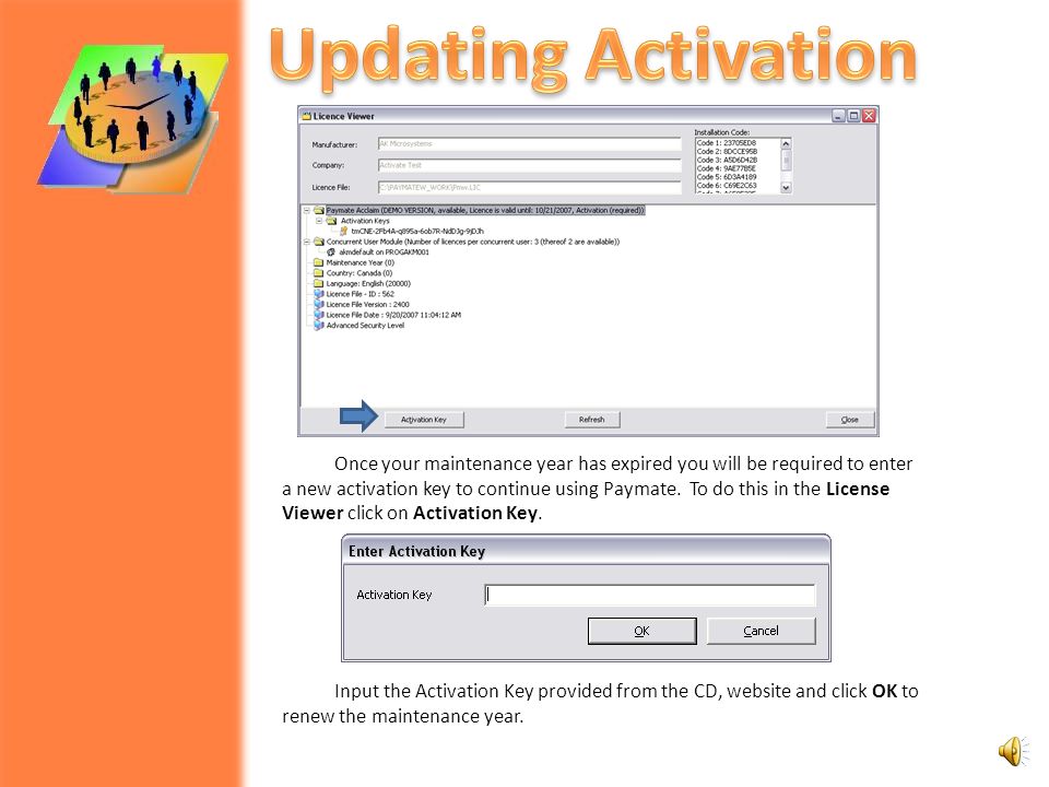 To review your activation license click on Help and then License Information.
