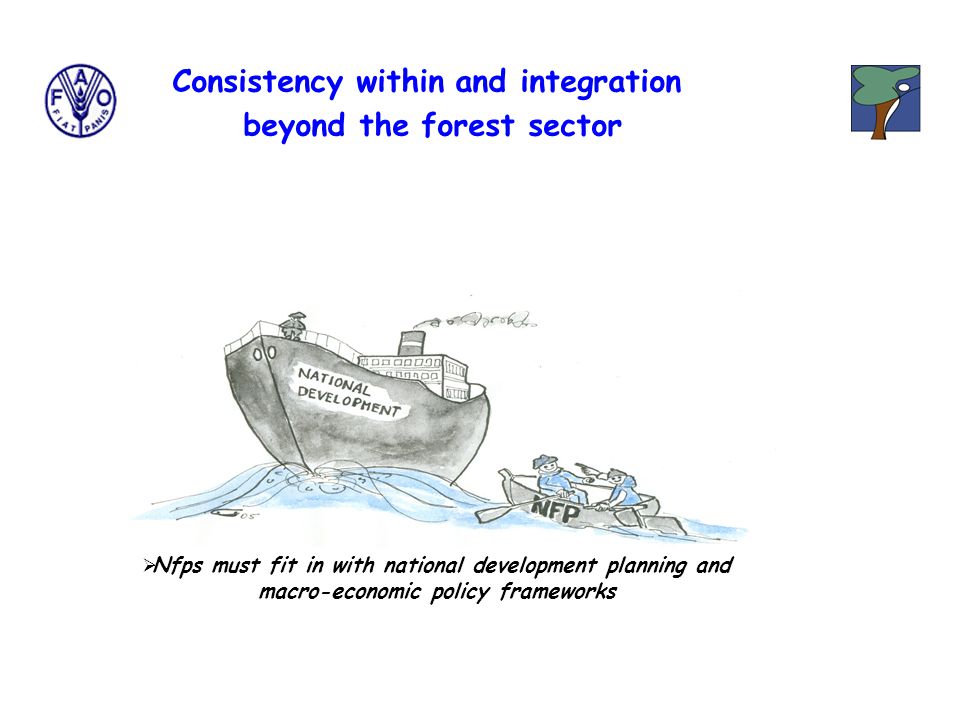  Nfps must fit in with national development planning and macro-economic policy frameworks Consistency within and integration beyond the forest sector