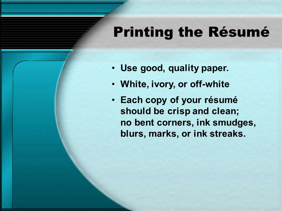 resume quality paper