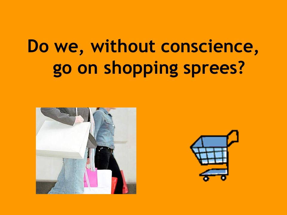 Do we, without conscience, go on shopping sprees