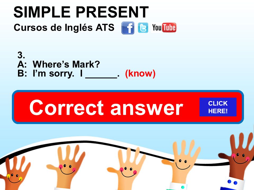 SIMPLE PRESENT Cursos de Inglés ATS Cursos de Inglés ATS Cursos de Inglés ATS Cursos de Inglés ATS 3.
