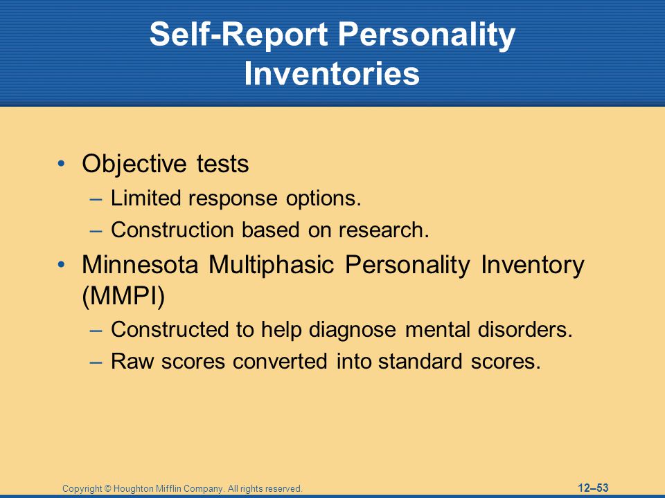 Self Report Personality Inventories Pdf To Excel