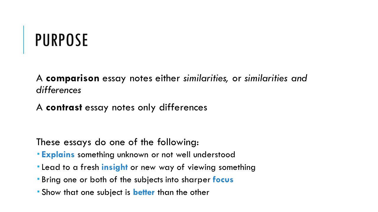 How to write a great comparison essay