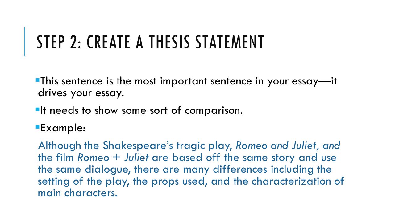 How to write a comparative essay thesis