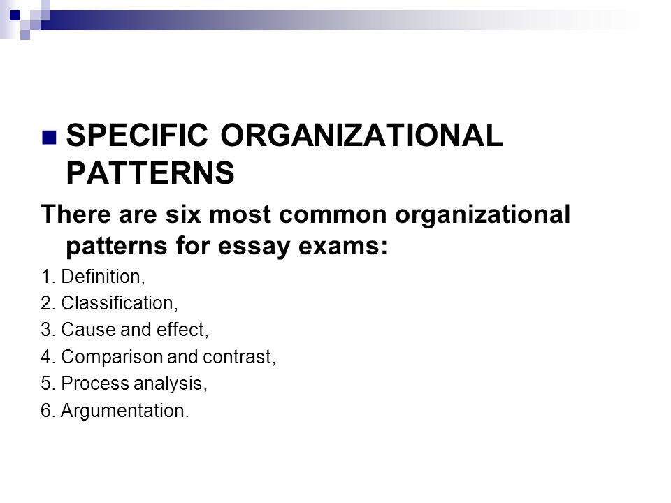 Essay organization patterns