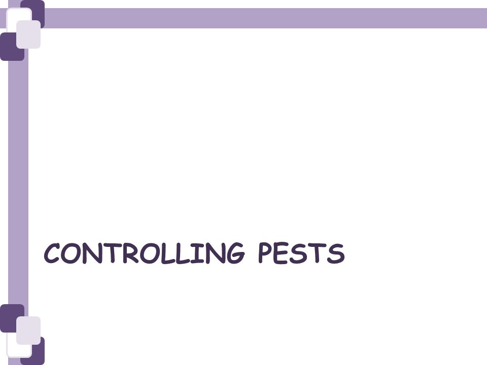 CONTROLLING PESTS