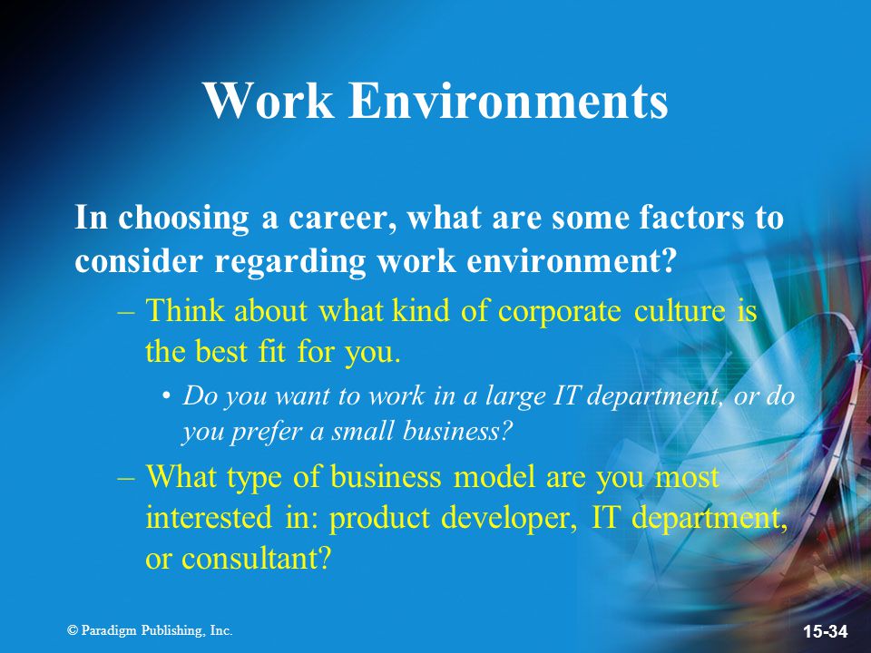 what type of work environment do you prefer