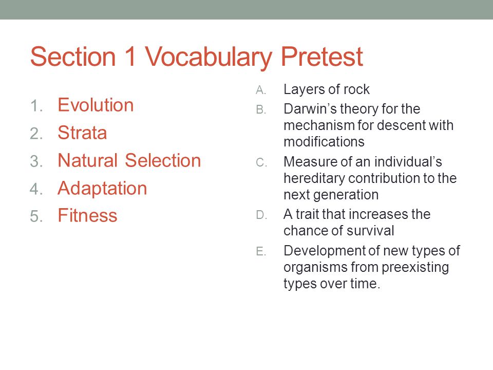 Section 1 Darwin Theory Of Evolution By Natural Selection Section 1 Darwin S Theory Of Evolution By Natural Selection