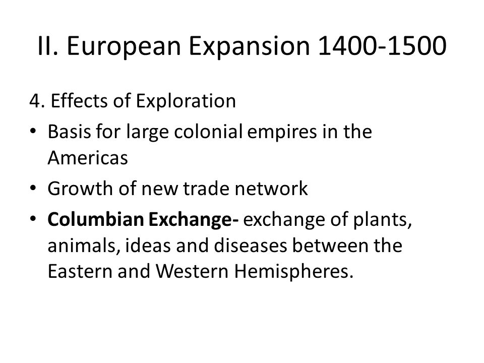 An Essay On One Unintended Consequence Of The Columbian Exchange