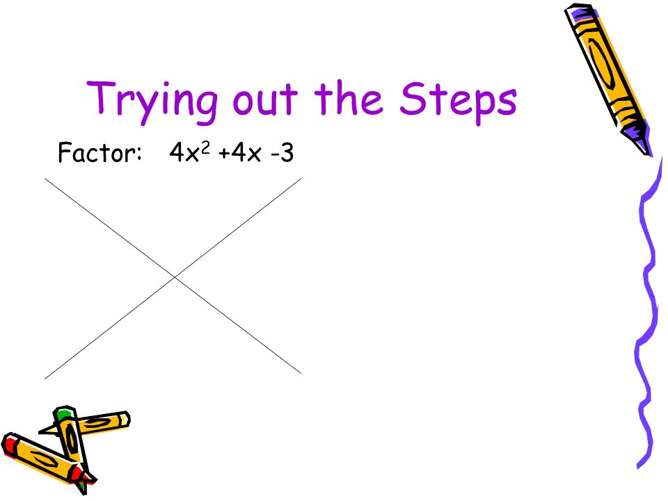 Trying out the Steps Factor: 4x 2 +4x -3