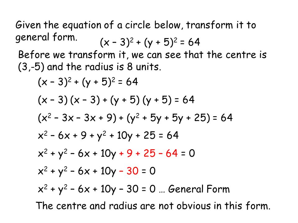 Write The Equation Of A Circle In Standard Form Talkchannels Standard Form Circle Equation