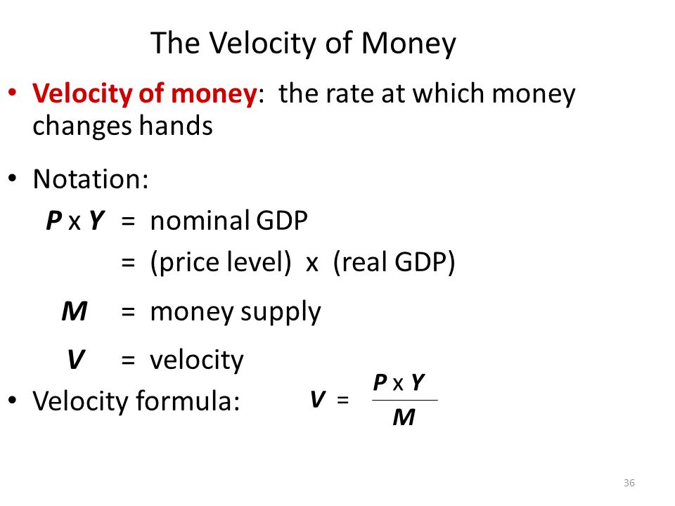 Velocity Formula Velocity Formula The Of Money