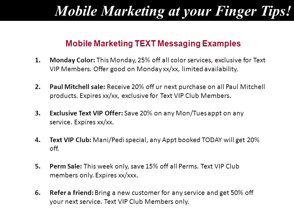Mobile Marketing at your Finger Tips.