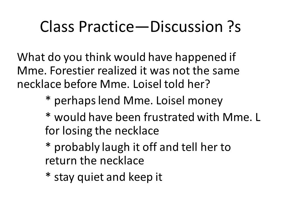 The Necklace Essay Topics