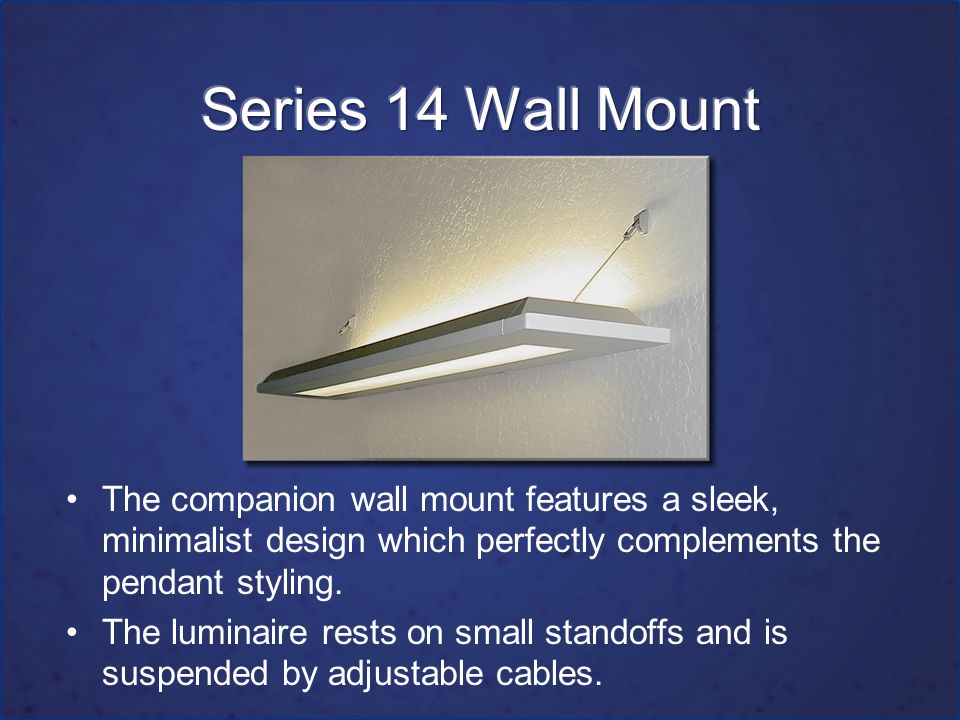 The companion wall mount features a sleek, minimalist design which perfectly complements the pendant styling.