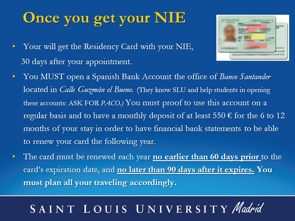 Once you get your NIE Your will get the Residency Card with your NIE, 30 days after your appointment.