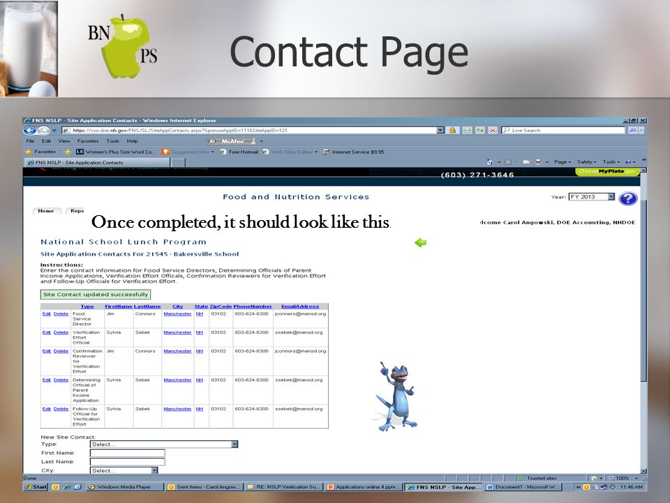 Contact Page Once completed, it should look like this.