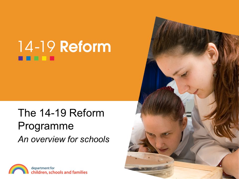 The Reform Programme An overview for schools