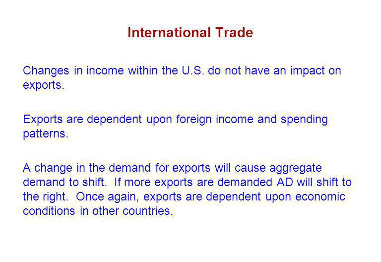 International Trade Changes in income within the U.S.