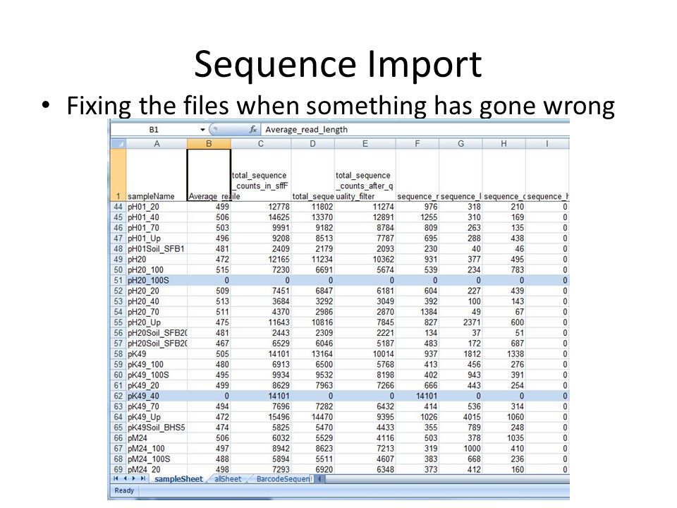 Sequence Import Fixing the files when something has gone wrong