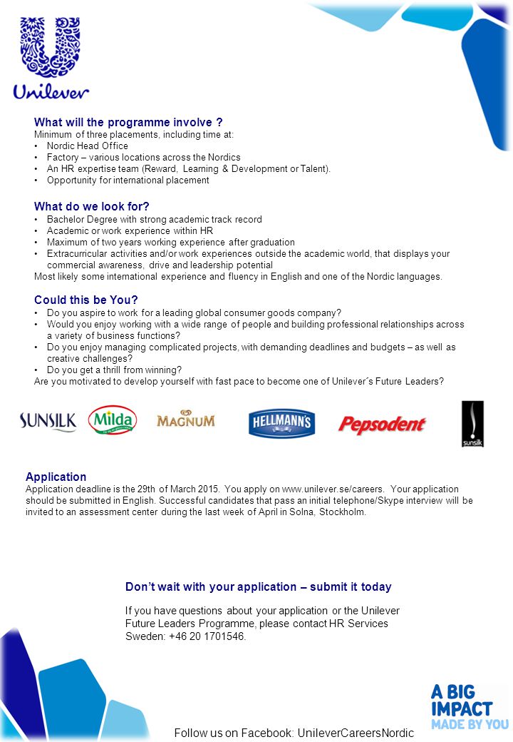 Application Application deadline is the 29th of March 2015.