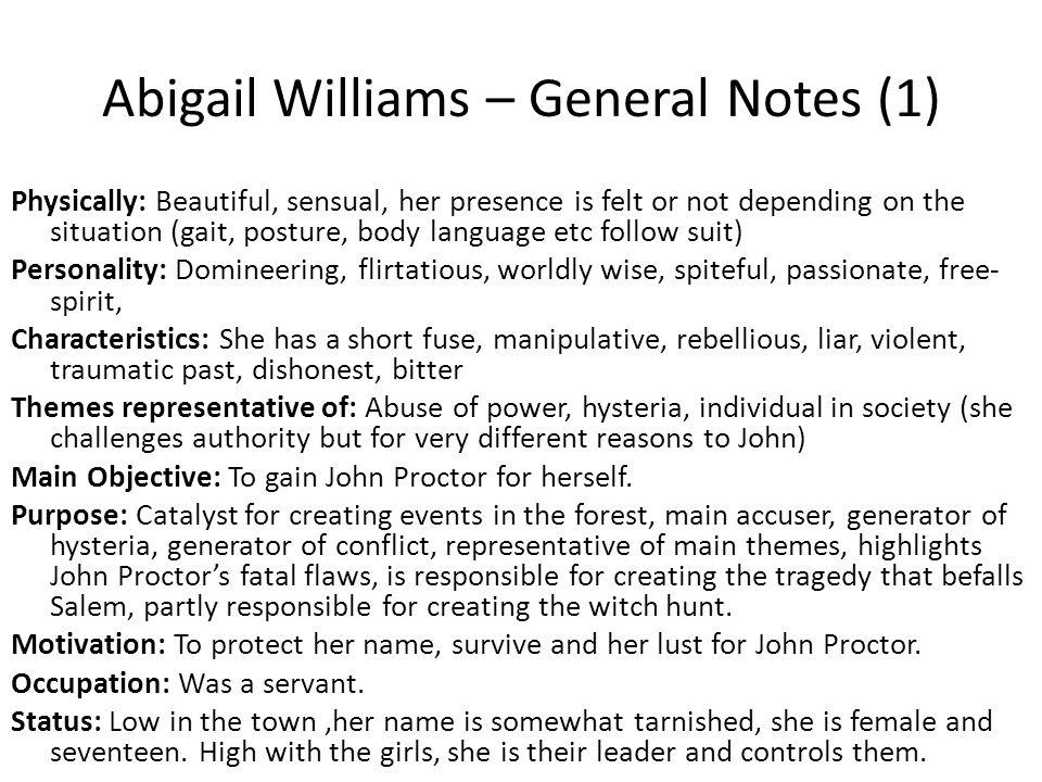 Abigail Williams Character Chart