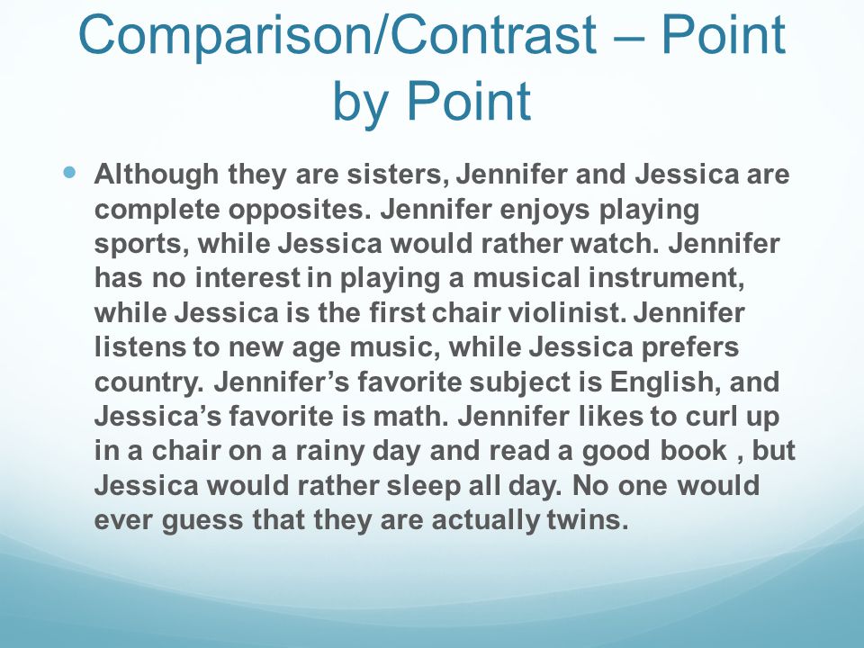 essay of comparison and contrast examples