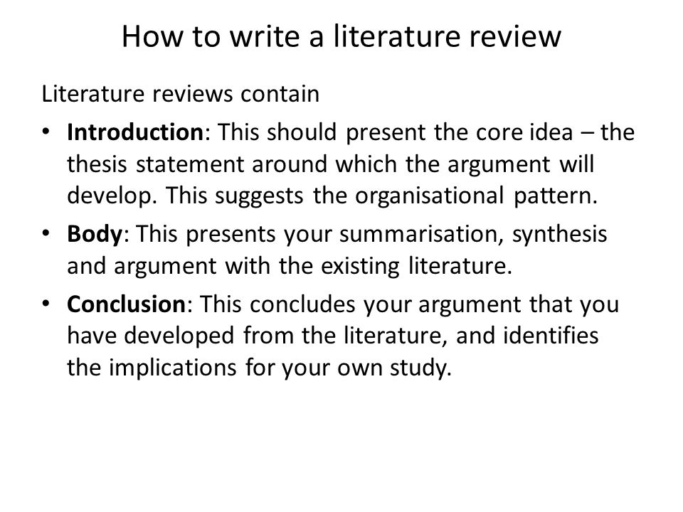 Thesis literature review