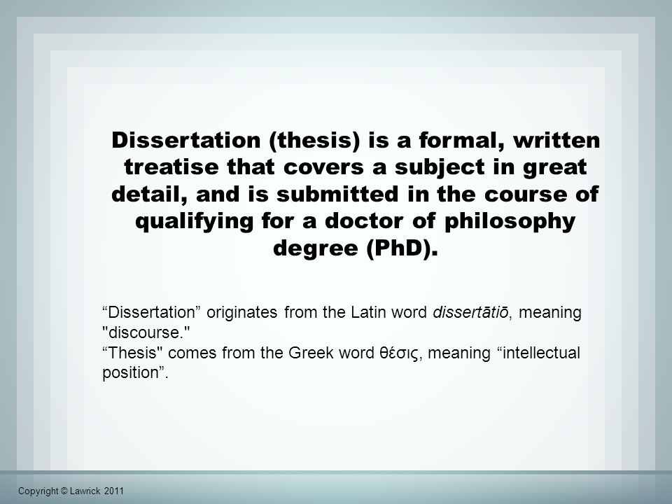 what is dissertations