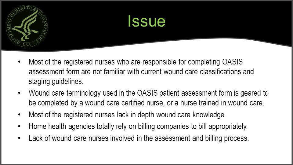 oasis outcome and assessment information set wound assessment oasis form