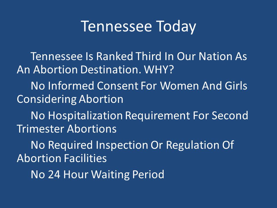 Tennessee Today Tennessee Is Ranked Third In Our Nation As An Abortion Destination.